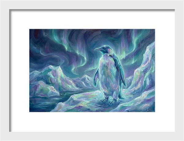 Penguin Under Aurora