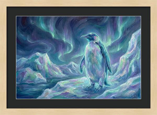Penguin Under Aurora