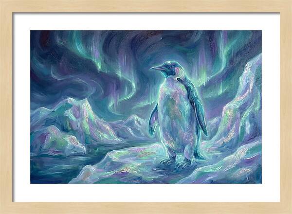 Penguin Under Aurora