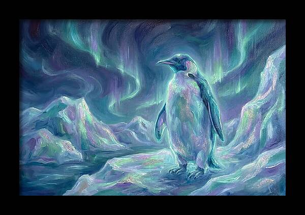 Penguin Under Aurora