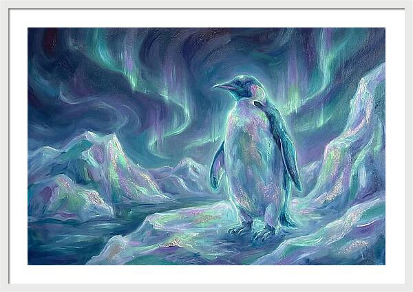 Penguin Under Aurora