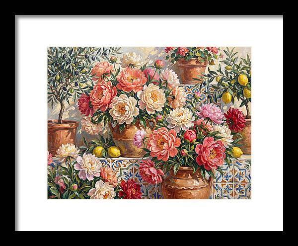 Peonies In Mediterranean Pots