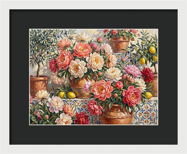 Peonies In Mediterranean Pots