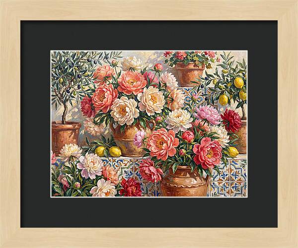 Peonies In Mediterranean Pots
