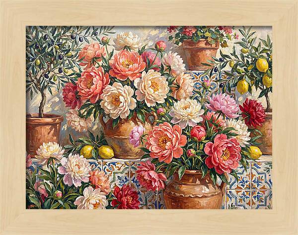 Peonies In Mediterranean Pots