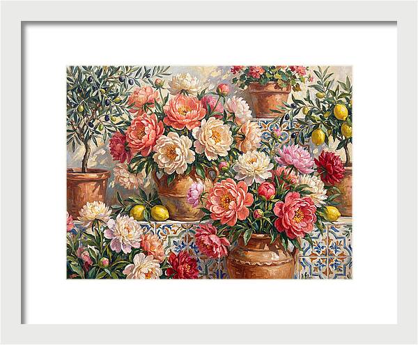 Peonies In Mediterranean Pots