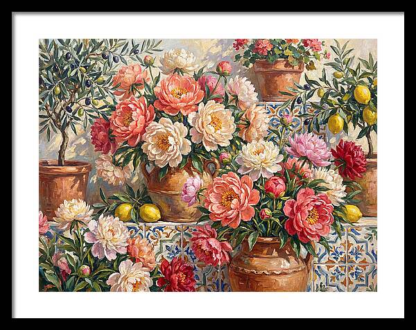 Peonies In Mediterranean Pots