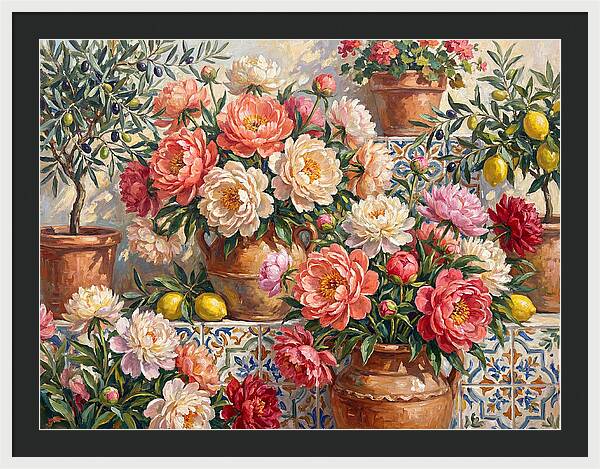 Peonies In Mediterranean Pots