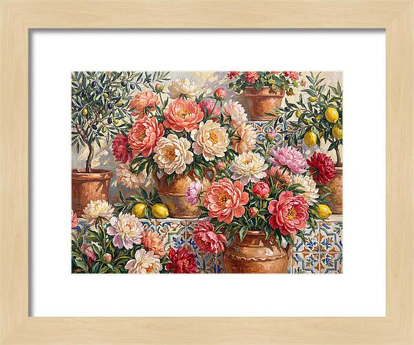 Peonies In Mediterranean Pots