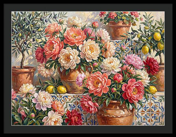 Peonies In Mediterranean Pots