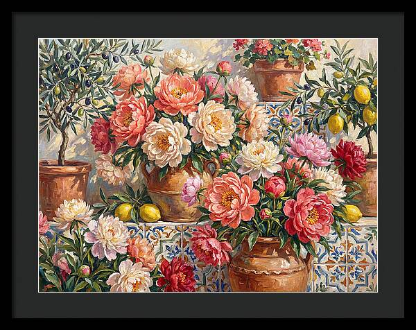 Peonies In Mediterranean Pots