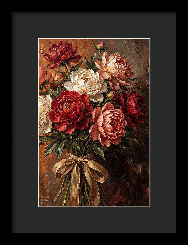 Peony Bouquet Tied With Ribbon