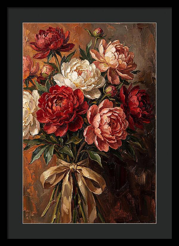 Peony Bouquet Tied With Ribbon