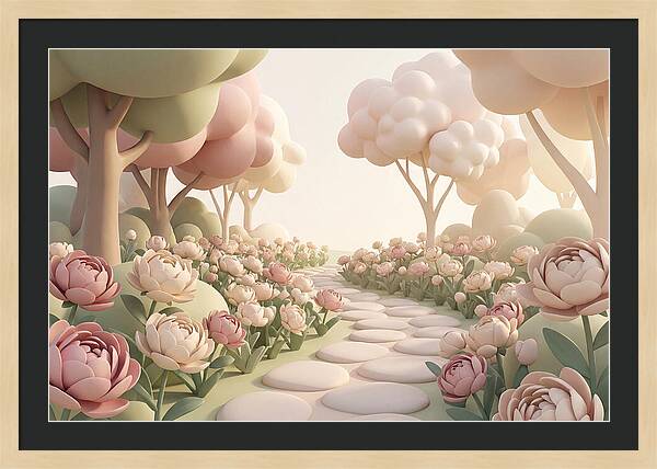 Peony Garden Path In June Bloom