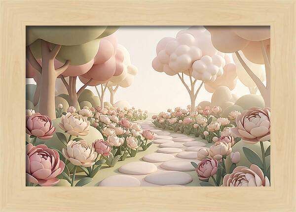 Peony Garden Path In June Bloom