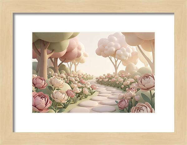 Peony Garden Path In June Bloom