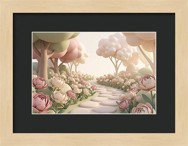 Peony Garden Path In June Bloom