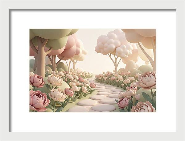 Peony Garden Path In June Bloom