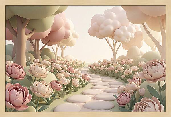 Peony Garden Path In June Bloom