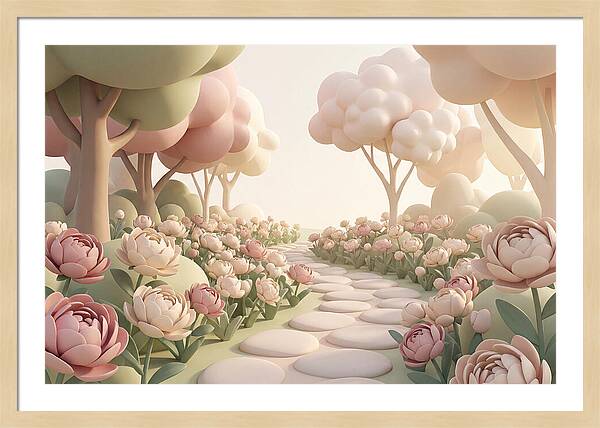 Peony Garden Path In June Bloom