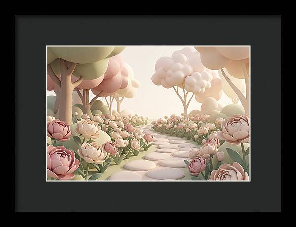 Peony Garden Path In June Bloom