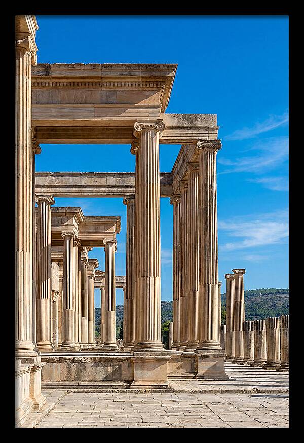 Peristyle Columns Under Blue Sky