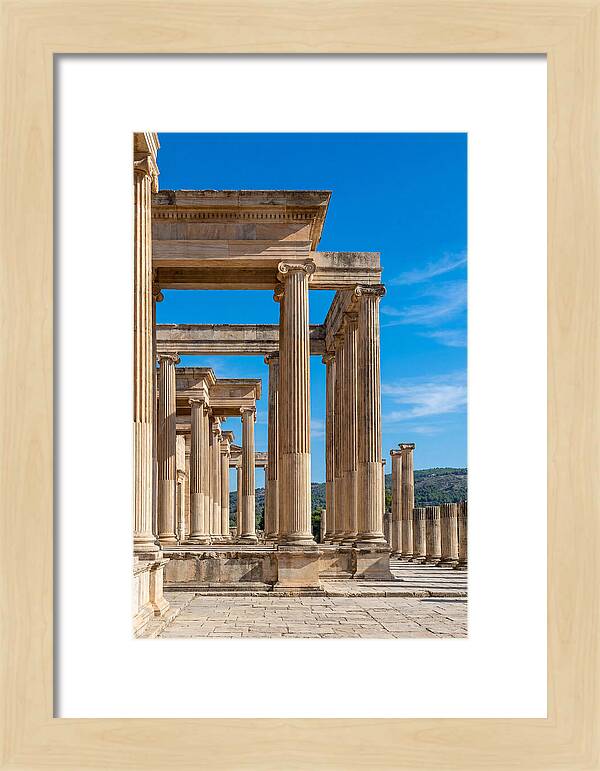 Peristyle Columns Under Blue Sky