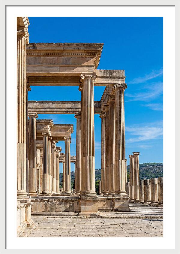 Peristyle Columns Under Blue Sky