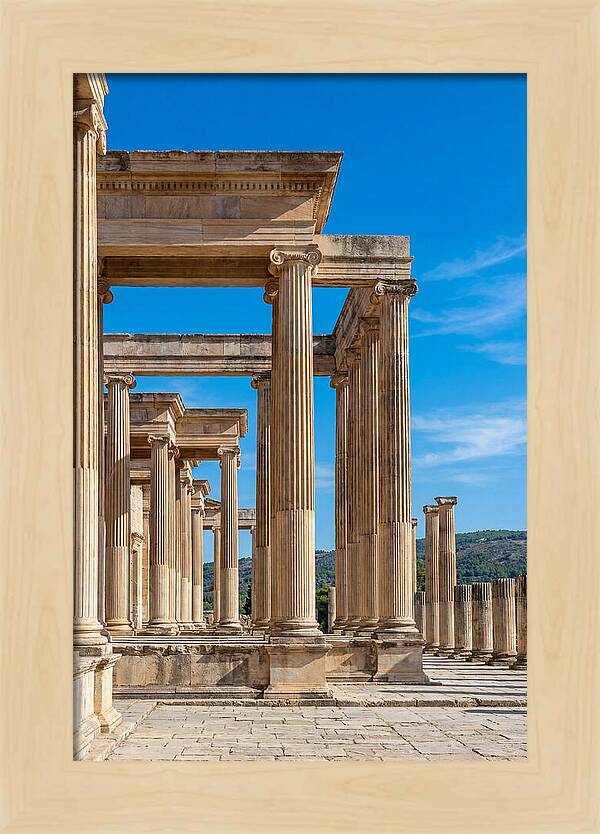 Peristyle Columns Under Blue Sky