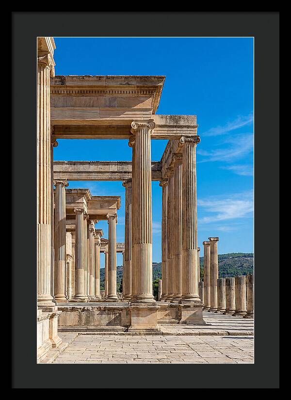 Peristyle Columns Under Blue Sky