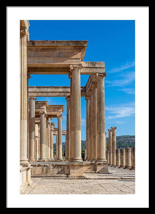 Peristyle Columns Under Blue Sky