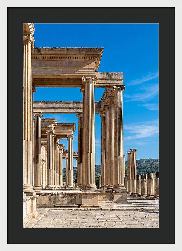Peristyle Columns Under Blue Sky