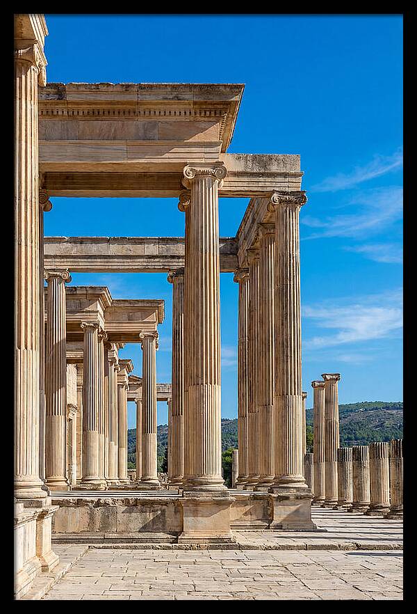 Peristyle Columns Under Blue Sky