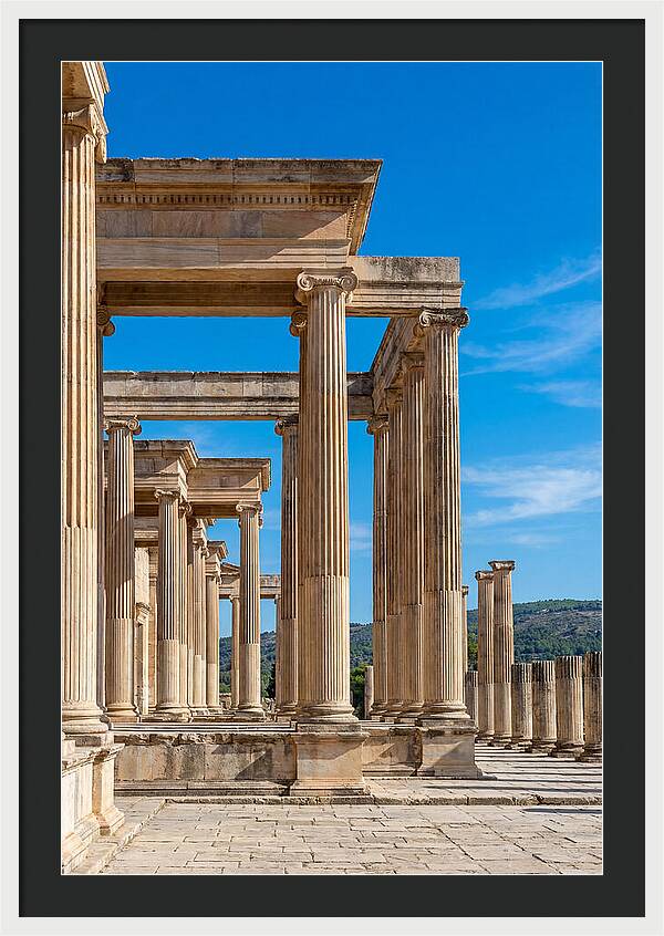 Peristyle Columns Under Blue Sky