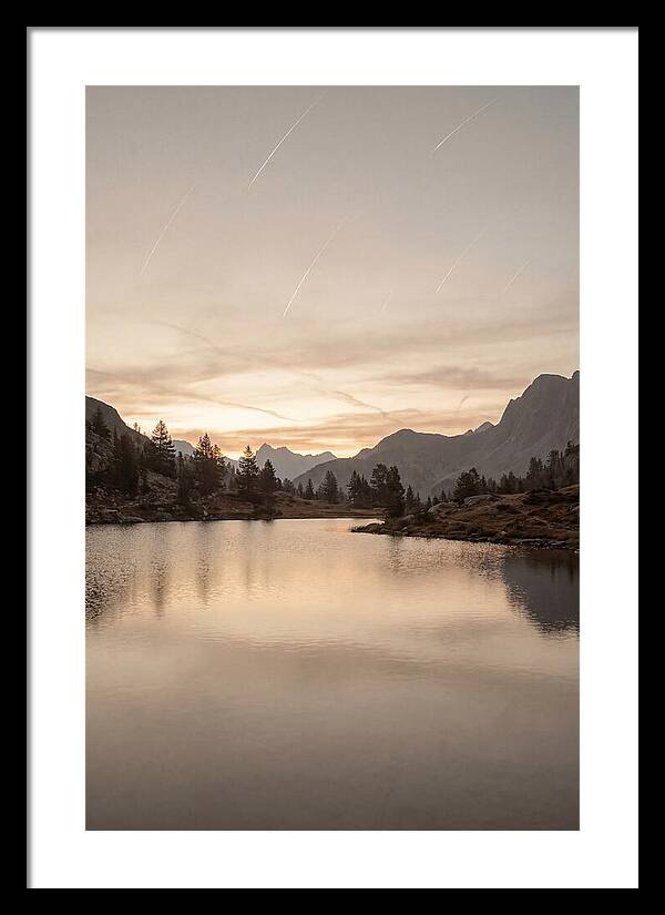 Perseid Meteor Shower Over Mountain Lake