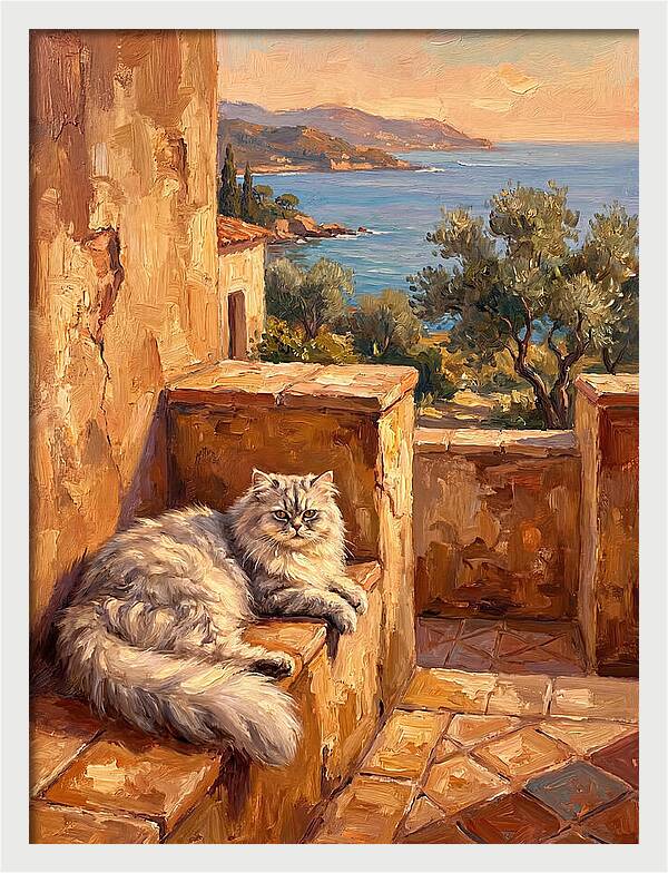 Persian Cat By The Mediterranean