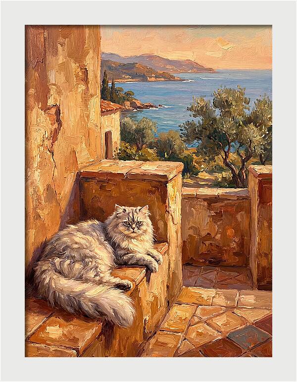 Persian Cat By The Mediterranean