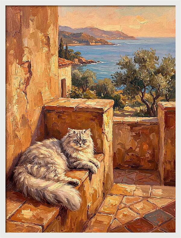 Persian Cat By The Mediterranean