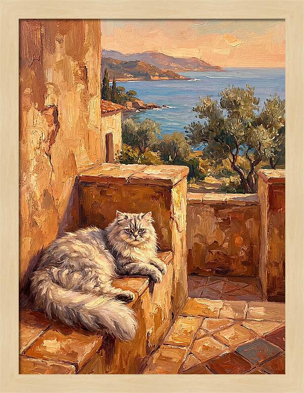 Persian Cat By The Mediterranean