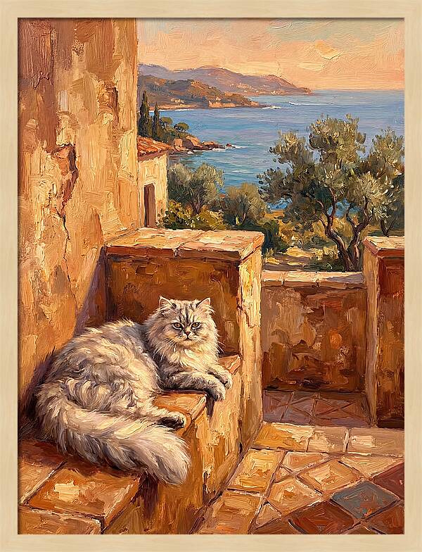 Persian Cat By The Mediterranean