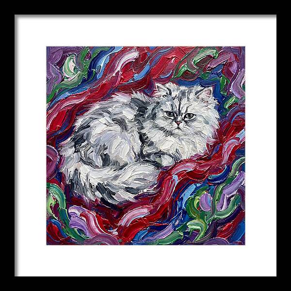 Persian Cat In Vibrant Swirls