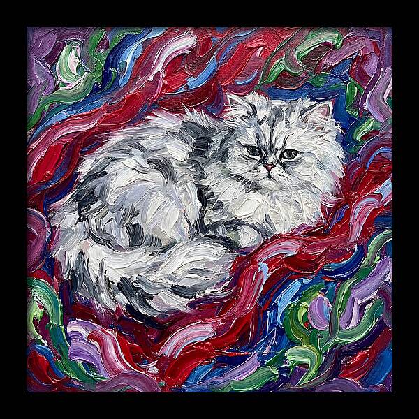 Persian Cat In Vibrant Swirls