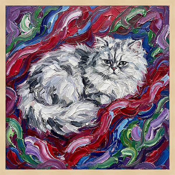 Persian Cat In Vibrant Swirls