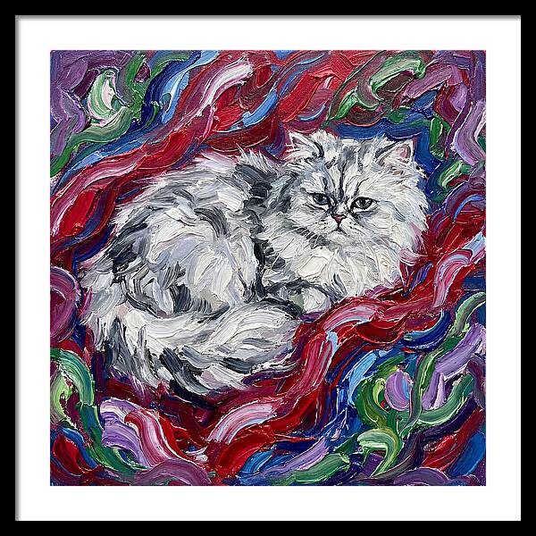 Persian Cat In Vibrant Swirls
