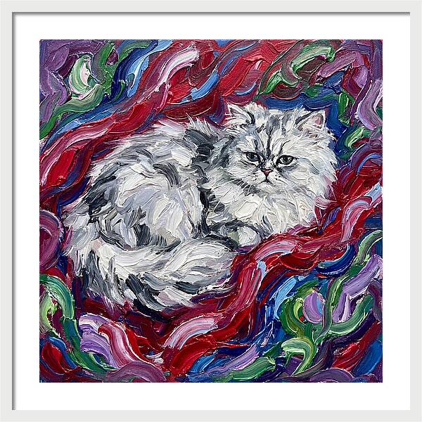 Persian Cat In Vibrant Swirls