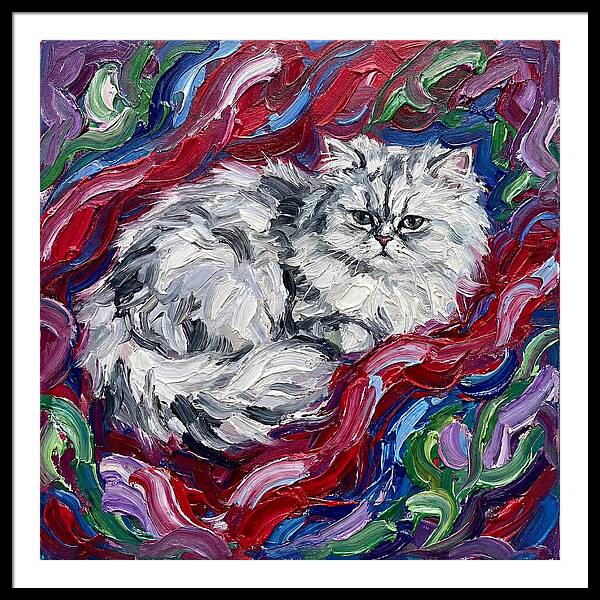 Persian Cat In Vibrant Swirls