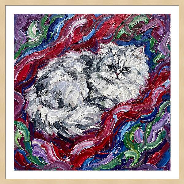 Persian Cat In Vibrant Swirls