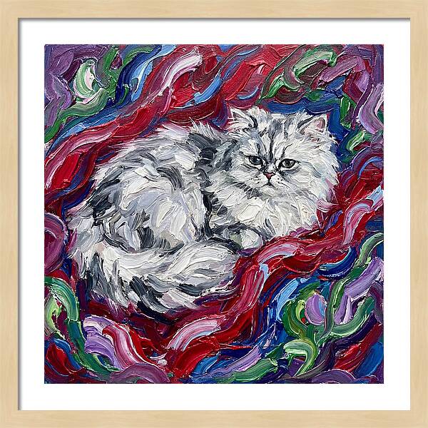 Persian Cat In Vibrant Swirls