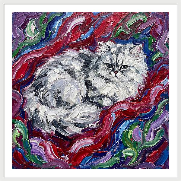 Persian Cat In Vibrant Swirls