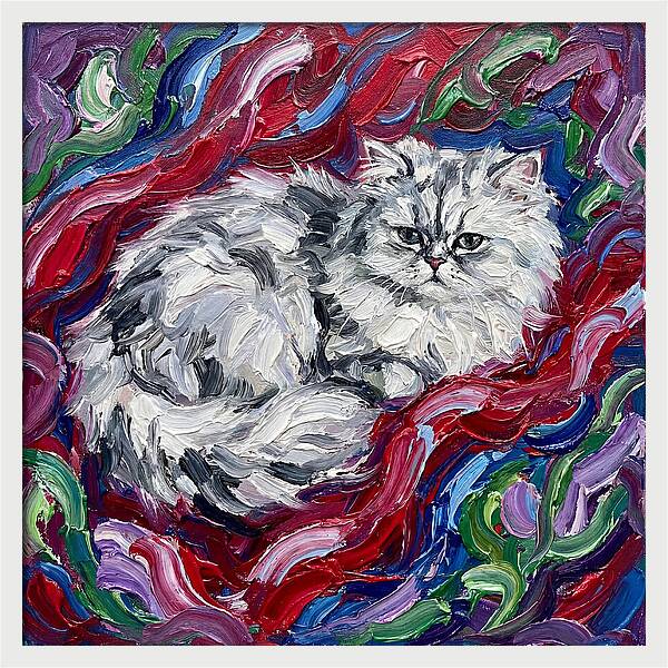 Persian Cat In Vibrant Swirls